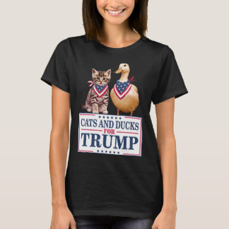 Cats And Ducks For Trump 2024 Kittens And Ducks Fo T-Shirt
