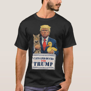 Cats And Ducks For Trump 2024 Kittens And Ducks Fo T-Shirt
