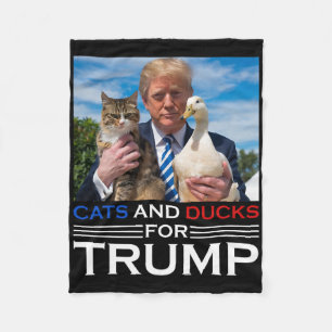 Cats And Ducks For Trump Kittens And Ducks For Tru Fleece Blanket
