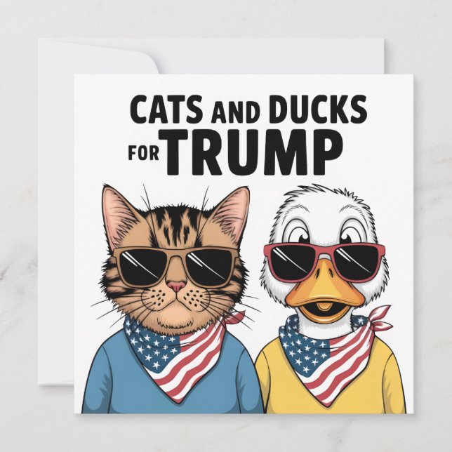 Cats And Ducks For Trump President, Trump Holiday Card (Front)