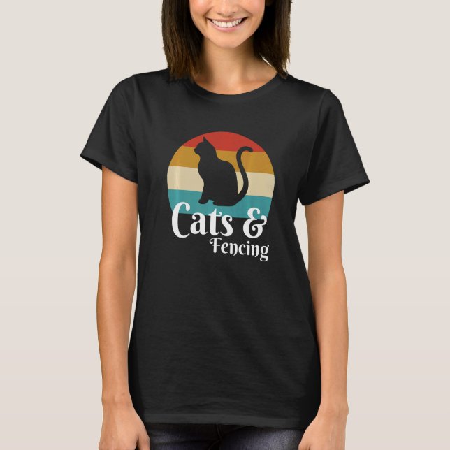 Cats And Fencing  T-Shirt (Front)
