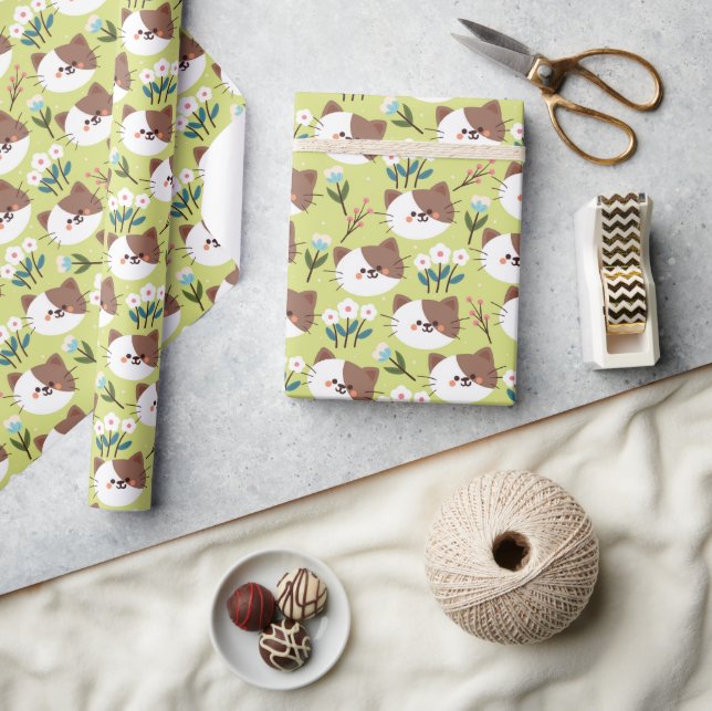 Cats and Flowers Wrapping Paper (Crafts)