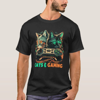 Cats And Gaming  Cat kitties  Gaming video games T-Shirt