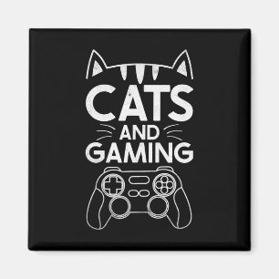 Cats And Gaming Funny Cat Lover Gaming Gift Gamer Magnet