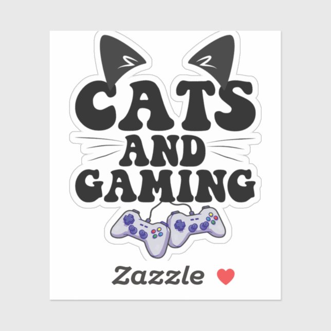Cats And Gaming Funny Cat Pet Lover Gaming Gift  (Sheet)