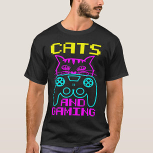 Cats And Gaming Loves Playing Video Games Cute Gam T-Shirt