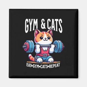 Cats And Gym Workout Funny Kitten Bodybuilding And Magnet