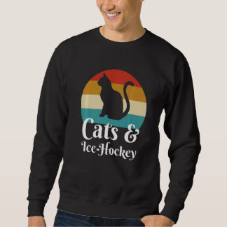 Cats And Ice-Hockey Premium Sweatshirt