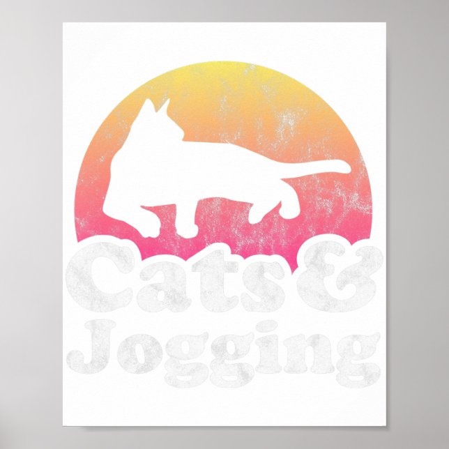 Cats and Jogging Men's or Women's Cat  Poster (Front)