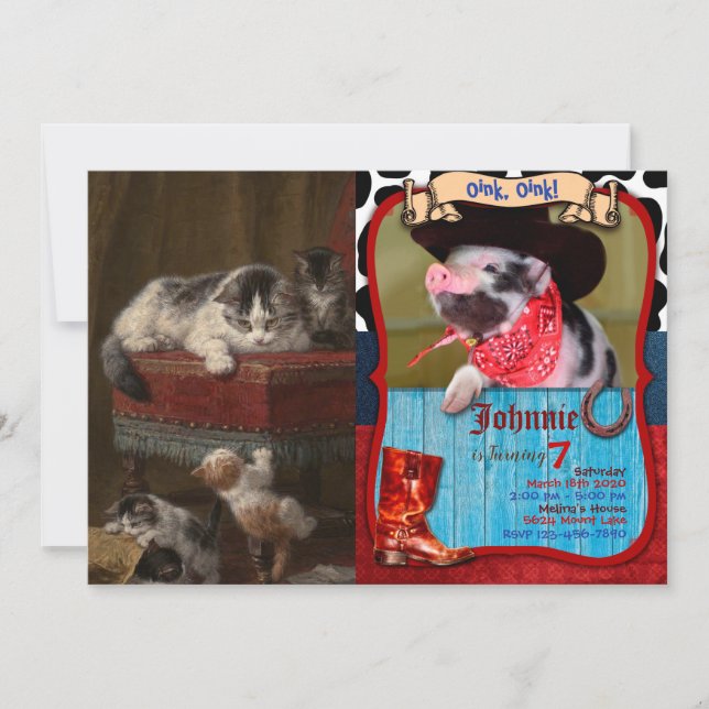 Cats And Kittens Paintings Invitation (Front)