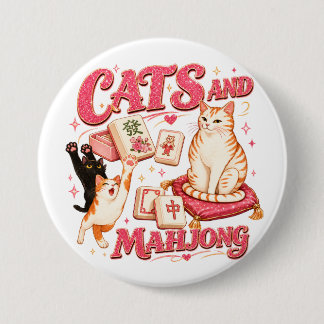 Cats and Mahjong 7.5 Cm Round Badge