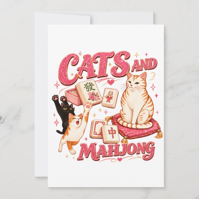 Cats and Mahjong Card (Front)