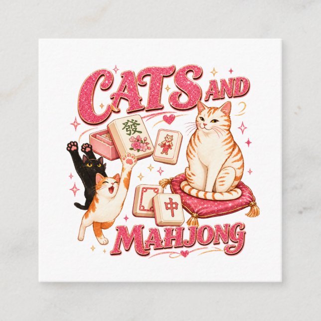 Cats and Mahjong Enclosure Card (Front)