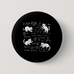 Cats And Math Lover Funny Cat Lover Science Teache 6 Cm Round Badge