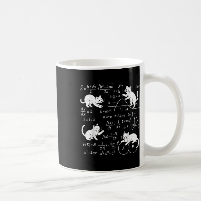 Cats And Math Lover Funny Cat Lover Science Teache Coffee Mug (Right)