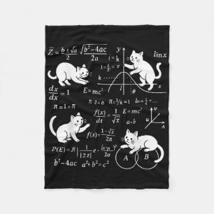 Cats And Math Lover Funny Cat Lover Science Teache Fleece Blanket