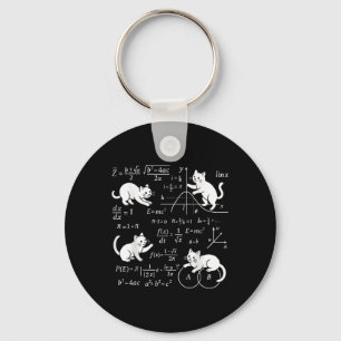 Cats And Math Lover Funny Cat Lover Science Teache Key Ring