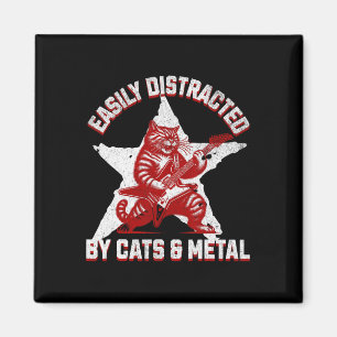 Cats And Metal Fan Music Metalhead Heavy Rock Star Magnet