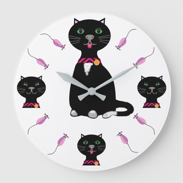 Cats and mice large clock (Front)