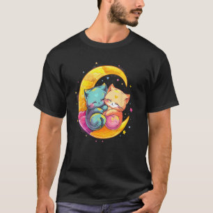 Cats and Moon Yume Decora Kei Pastel Goth T-Shirt