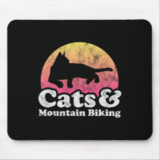 Cats And Mountain Biking Cat And Mountain Bike For Mouse Pad