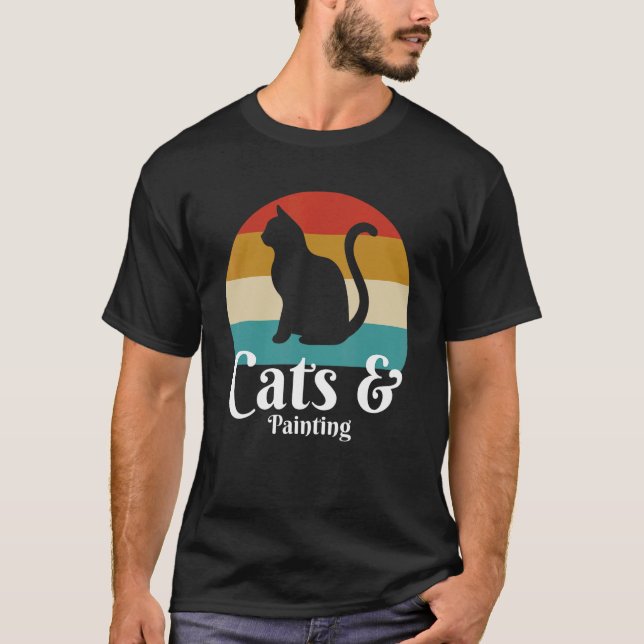 Cats And Painting T-Shirt (Front)