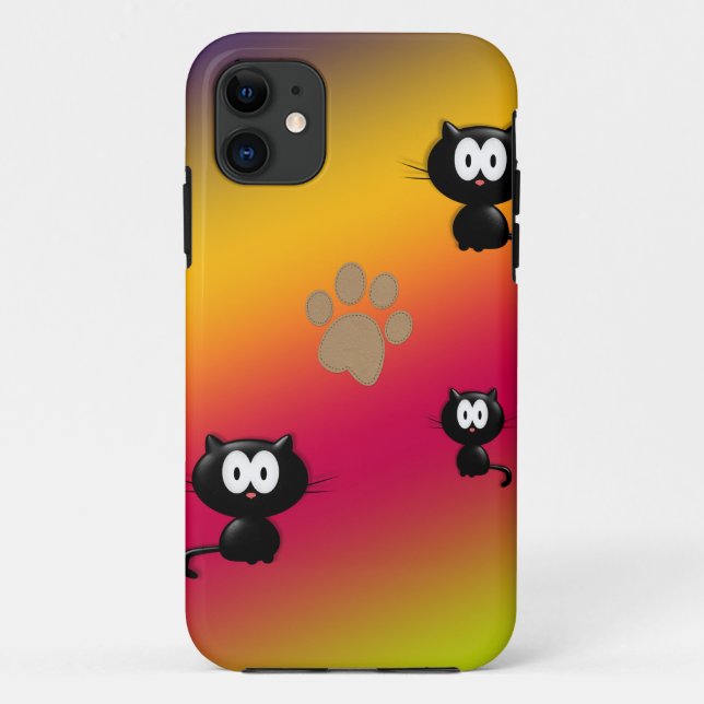 Cats and Paw Print Case-Mate iPhone Case (Back)