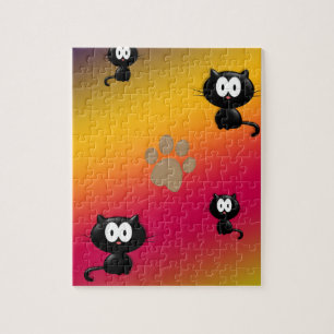 Cats and Paw Print Jigsaw Puzzle