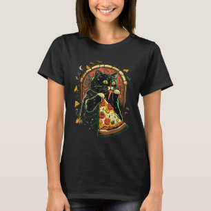 Cats And Pizza Funny Design Cat Lovers Pizza Lover T-Shirt
