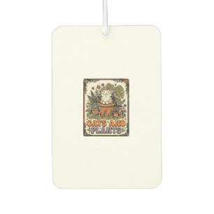 Cats And Plants Cat Plants Cottagecore Vintage Car Air Freshener