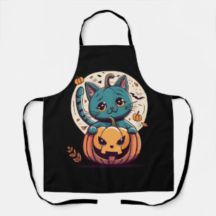 Cats and Pumpkins for a Happy Halloween! Apron