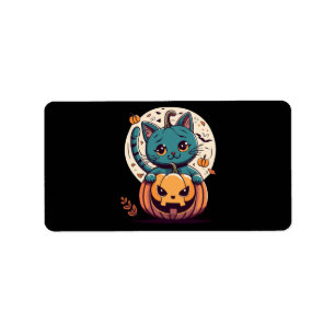 Cats and Pumpkins for a Happy Halloween! Label