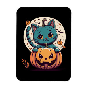 Cats and Pumpkins for a Happy Halloween! Magnet