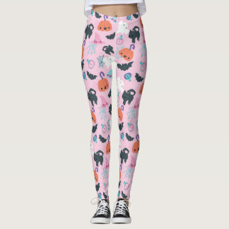 Cats And Pumpkins Halloween Leggings