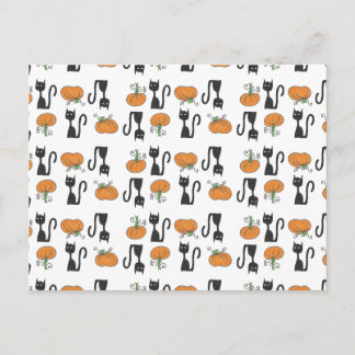 Cats and Pumpkins Postcard