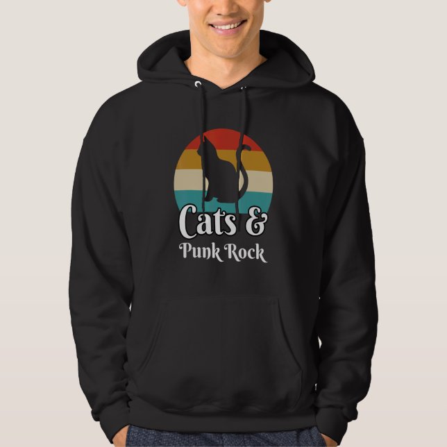 Cats And Punk Rock Music Hoodie (Front)