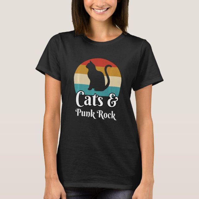 Cats And Punk Rock Music  T-Shirt (Front)