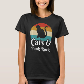 Cats And Punk Rock Music  T-Shirt