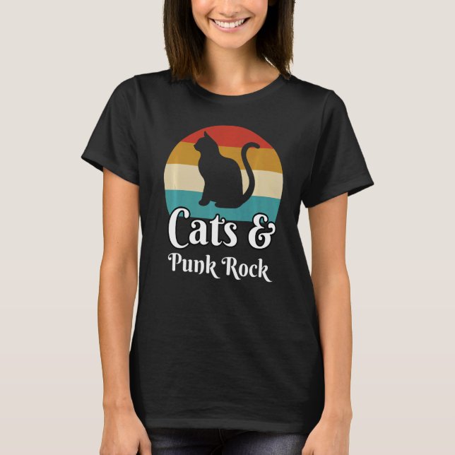 Cats And Punk Rock Music  T-Shirt (Front)