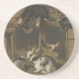 Cats and Rabbits Coaster