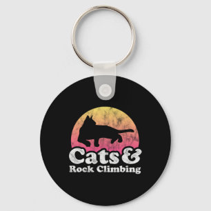 Cats And Rock Climbing Men's Or Women's Cat Key Ring