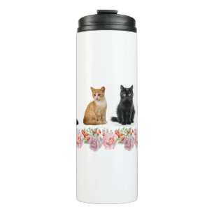 Cats and Roses Thermal Tumbler