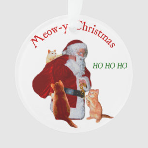 Cats and Santa Ornament