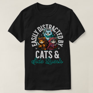 Cats And Side Quests Funny RPG Cats T-Shirt
