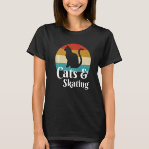 Cats And Skating Skater Skateboard T-Shirt