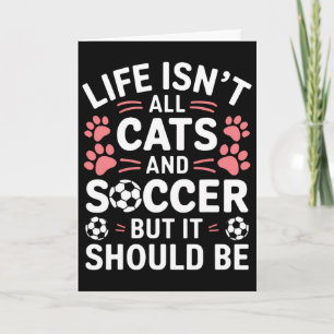 Cats And Soccer Funny Soccer  Card