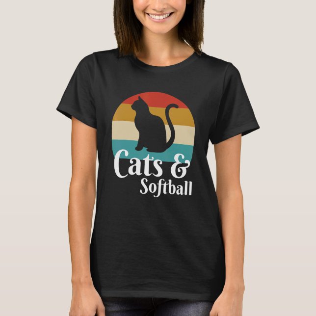 Cats And Softball T-Shirt (Front)