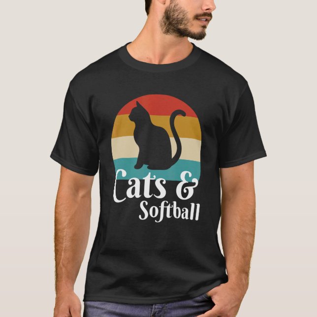 Cats And Softball T-Shirt (Front)