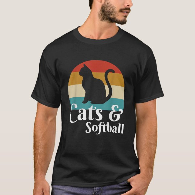 Cats And Softball T Shirt (Front)