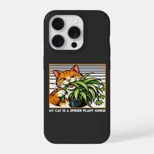 Cats and Spider Plants Funny Art iPhone 15 Pro Case